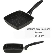 Enyaza Home Deconox Yanmaz Yapışmaz Granit Kaplama Döküm Mini Tava (Kare)