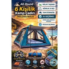 Özbience 6 Kişilik Otomatik Kamp Çadırı, Su Geçirmez, Gölgelikli, Kolay Kurulum