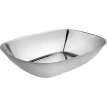 Enyaza Home Paslanmaz Çelik Kayık Tabak Kase, 18/10-304 ÇELIK,17X12 Cm, Gümüş, Çerezlik, Meze ve Salata Sunumu, 1 Adet