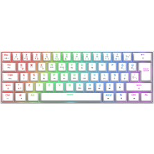 Gravion Kyra MK61 Rgb Mekanik Gaming Oyuncu Klavye 61 Tuş, Kablosuz Bluetooth + 2.4g + Kablolu, Red Switch, 2000MAH