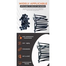 Enyaza Home 50 Adet, Oto Tampon Klipsi, Araba, Bagaj, Motor Koruma Paneli, Kablo Bağı, Siyah,