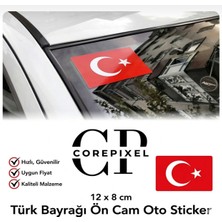 Core Pixel 12X8 cm Türk Bayrağı Dikdörtgen Araba Oto Sticker Etiket Çıkartma