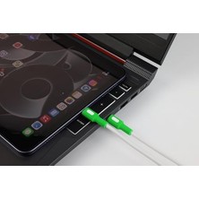 Enyaza Home Type C-C Power Delivery Hızlı Şarj Kablosu, Beyaz Kablo, Beyaz/yeşil Uçlar (150 Cm)