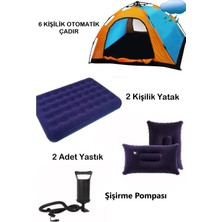 Özbience 6 Kişilik Otomatik Kamp Çadırı ve Yatak Seti, Yastık ve Pompa ile
