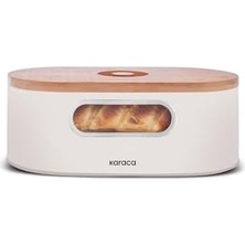Enyaza Home Karaca Stream 2in1 Ekmek Kutusu/kesme Tahtası Cream