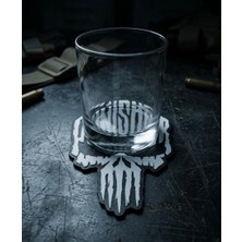 Goka 3D Craft Punisher Kurukafa Tasarım Bardak Altlığı - Marvel Temalı Gamer Oda Aksesuarı - 9X14 cm