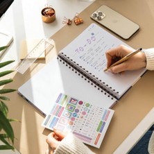 Enyaza Home 17X24 Spiralli Lastikli Sert Kapak Kareli Not Defteri Kiraz