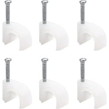 Enyaza Home 100 Adet No 1 Çivili Kablo Tutucusu Kroşe -1 Numara 4x6 mm Kordon Kablo Kroşesi (100)