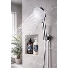 Enyaza Home Gerçek Silikon Nozullu Duş Başlığı Seti | 360° Dönerli Kıvrışmaz Duş Hortumu | Yüksek Basınç | Evrensel Uyum | Banyo Seti