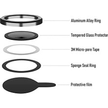 Enyaza Home Happy 14 Pro/ 14 Promax Kamera Camı Lens Koruyucu Halka Set - Siyah