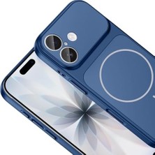 Enyaza Home 17 Için Kılıf Magsafe Uyumlu Şarj Özellikli Kamera Korumalı Formen Kapak (Mavi)