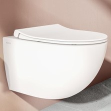 Enyaza Home Sento 120-003R009 Yavaş Kapanır Slim Klozet Kapağı, Duroplast, Beyaz