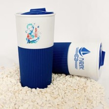 Enyaza Home Anemoss Fenerci Kızplastik Mug 450 ml Mavi Beyaz