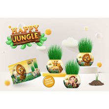 Enyaza Home Mutlu Orman Temalı Xl Çim Adam 6'lı Set – Çocuklar Için Eğitici ve Eğlenceli Bitki Yetiştirme Kiti