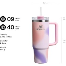 Enyaza Home Stanley Quencher Pipetli Termos Bardak, 0.89 L