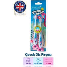 Brush Baby Çocuk Diş İpi Etkili Yumuşak Diş Fırçası - Flamingo - Çiftli Paket - 3-6 Yaş