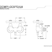 Enyaza Home Pirinç CC37T2 Bacak Küveti Dolgusu, Cilalı Pirinç