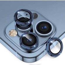 Enyaza Home (5479) Sierra Mavi Kamera Koruyucu Lens 14 Pro Max ile Uyumlu