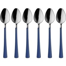 Enyaza Home Gümüş Mavi, Çay Kaşığı Seti, Paslanmaz Çelik, 11 Cm, 6 Adet Set, Elde Yıkanmalı