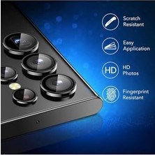 Enyaza Home (6133) Koyu Yeşil Ultra 5 Parça Kamera Lens Koruyucu Cam Kamera Koruma Galaxy S24 ile Uyumlu