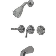 Enyaza Home KB238 Magellan Küvet Duş Bataryası, 3 Kollu, Fırçalanmış Nikel, 12,7 cm Musluk