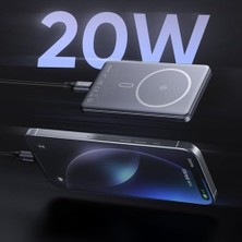 Enyaza Home MC-4641 20W 5000MAH Metal Ultra Ince Kablosuz Powerbank Siyah
