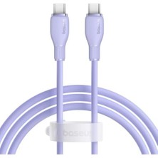 Enyaza Home Pudding Hızlı Şarj Özellikli Type-C To Type-C Kablo 100W, 1.2 Metre, Mor