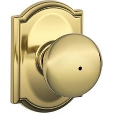 Enyaza Home F40 Ply 605 Cam Camelot Koleksiyonu Plymouth Gizlilik Topuzu, Parlak Pirinç