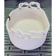 Enyaza Home Ev Banyo Hasır Düğüm Sepet Krem Jüt Kordon Halat Ip Düzenleyici