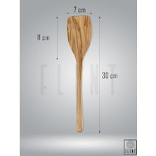 Enyaza Home Zeytin Ağacı Ahşap Spatula 30 cm El Yapımı Doğal Tahta Kaşık Mutfak Servis
