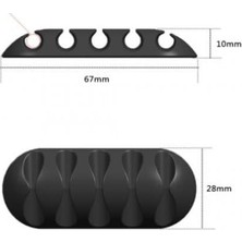 Enyaza Home Kablo Düzenleyici Organizatör, 5 Kanallı, 67X28MM, Yapışkanlı Bilgisayar, Sarj Aleti Kablo Düzenleyici, 3'lü Set, Siyah
