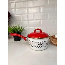 Enyaza Home Lüks Rafadan Yumurta Pişirme Haşlama Tenceresi ve Sos Tavası - Desenli Emaye Tava