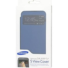 Enyaza Home I9500 Galaxy S4 Orjinal S View Cover Kılıf - Koyu Mavi EF-CI950BLEGWW