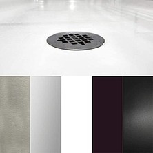 Enyaza Home Westbrass D206B-62 5,08 cm Kalafsız Pirinç Sıkıştırma Duş Tahliyesi 4-1/4 Inç Yuvarlak Izgara Kapağı, 1-Paket, Mat Siyah