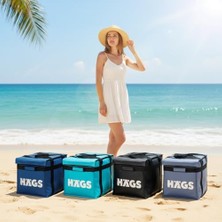 Enyaza Home Haegs Termal Kamp Çantası, Termal Termos Çanta, Plaj, Piknik Çantası, Isı Yalıtımlı Kamp Piknik Yemek Taşıma Için Soğutucu Buzluk Geniş Büyük Hacimli 38 Lt- Gri