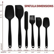 Enyaza Home Smartizi 6'lı Siyah Yanmaz Yapışmaz Silikon Spatula ve Fırça Seti (En Büyüğü 27 Cm) - Çizmez Isıya Dayanıklı Bpa Içermeyen Mutfak Seti