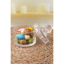 Enyaza Home Deconox Lüx Kristal Mini Cam Şekerlik & Cam Lokumluk, Kesme Cam Lüx Şekerlik 7.5cm*9.2cm - 06644