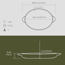 Enyaza Home Döküm Fajita Tavası 18X24 Kulplu, Oval