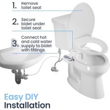 Enyaza Home Luxe Bidet Neo 320 (Series) – Kendi Kendini Temizleyen Dual Başlık –, Sıcak ve Soğuk Su ile Elektrik Mekanik Bide Wc-Sabitleme W/güçlü Musluk Valfler ve Metal Hortumlar, Neo 320 White