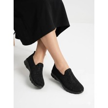 Kaof Shoes Kadın Siyah Anne Ayakkabısı Yürüyüş Ayakkabısı Günlük Ayakkabı Ortopedik Kadın Klasik Ayakkabı