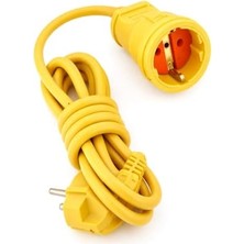 Enyaza Home Ufo 2 Metre Seyyar Uzatma Kablosu, Dişi-Erkek Topraklı Fiş, 1.sınıf Kaliteli Bakır Kablo 2m, Sarı Renk