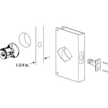 Enyaza Home Security U 9569 1-3/4 In. x 9 In. Kalın Prinç Kilit ve Kapı Güçlendirici, 2-1/8 In. Tek Delikli, 2-3/8 In. Backset (Tekli Paket)