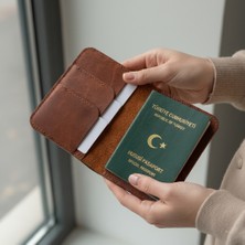 Oh Deer Leather Hakiki Deri Pasaport Kılıfı – Kart Bölmeli Seyahat Cüzdanı & Travel Wallet