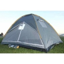 Özbience 7 Kişilik Gri ve Sarı Kamp Çadırı, 320X240X180 Cm, Dayanıklı ve Kullanışlı