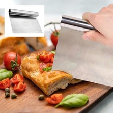 Enyaza Home Aee® 2 Adet Büyük Boy Hamur Kesici & Kazıyıcı Seti – Cm/inç Ölçekli Metal Hamur Spatulası – Pizza, Pasta, Ekmek ve Hamur Bölücü Profesyonel Mutfak Aleti 20 cm