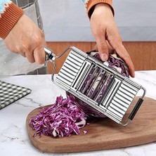 Enyaza Home Buffer® Ayarlanabilir 3 Farklı Başlıklı Tutmalı Kaydırmaz Taban Paslanmaz Çelik Sebze Dilimleyici Peynir Rendeleyici Aparat