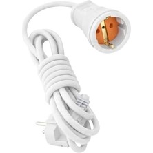 Enyaza Home Ufo 3 Metre Seyyar Uzatma Kablosu, Dişi-Erkek Topraklı Fiş, 1.sınıf Kaliteli Bakır Kablo 3m, Beyaz Renk