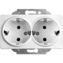 Enyaza Home /rollina Beyaz Ikili Topraklı Priz Mekanizma ve Kapak