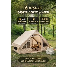 Özbience 6 Kişilik Şişme Kamp Çadırı, Plaj Tatili ve Deniz Keyfi Için Uygun