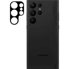 Enyaza Home Galaxy S23 Ultra ile Uyumlu 3D Kamera Lens Koruma Camı Siyah